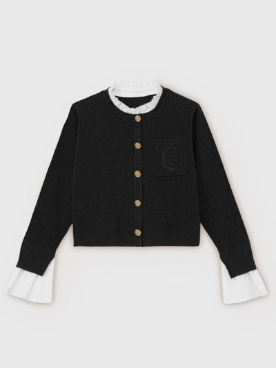 Attached collar カーディガン