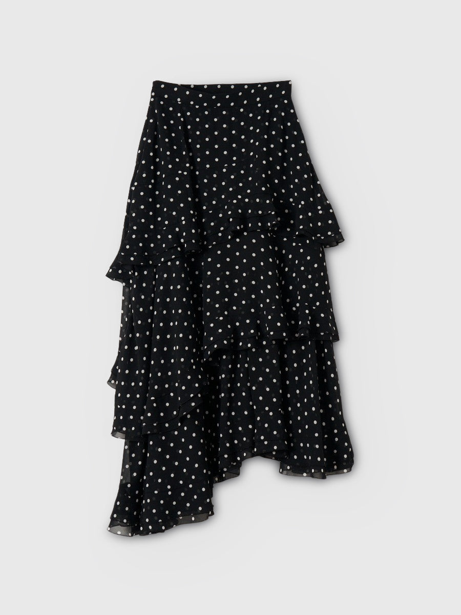 ドットラッフルティアードスカート