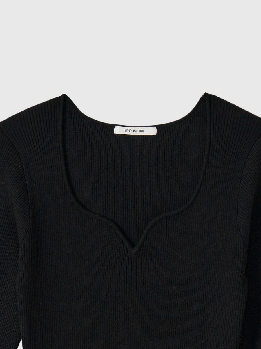 レーストリムHeart neckニットワンピース