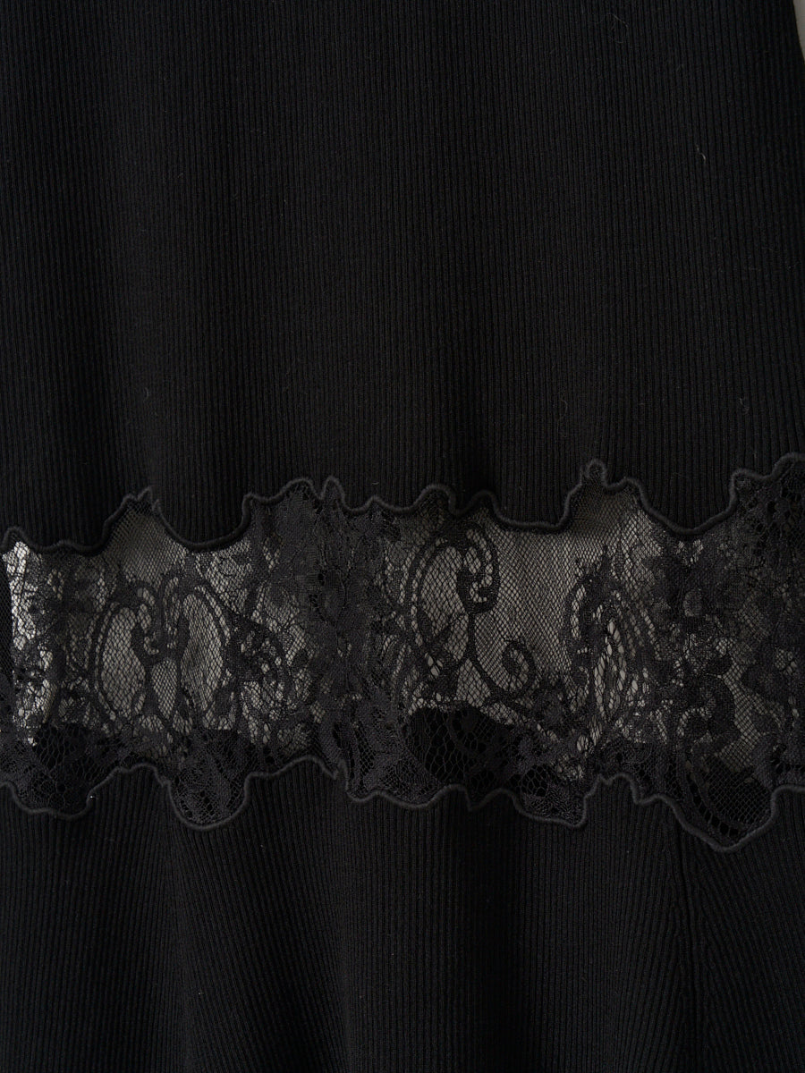 レーストリムHeart neckニットワンピース