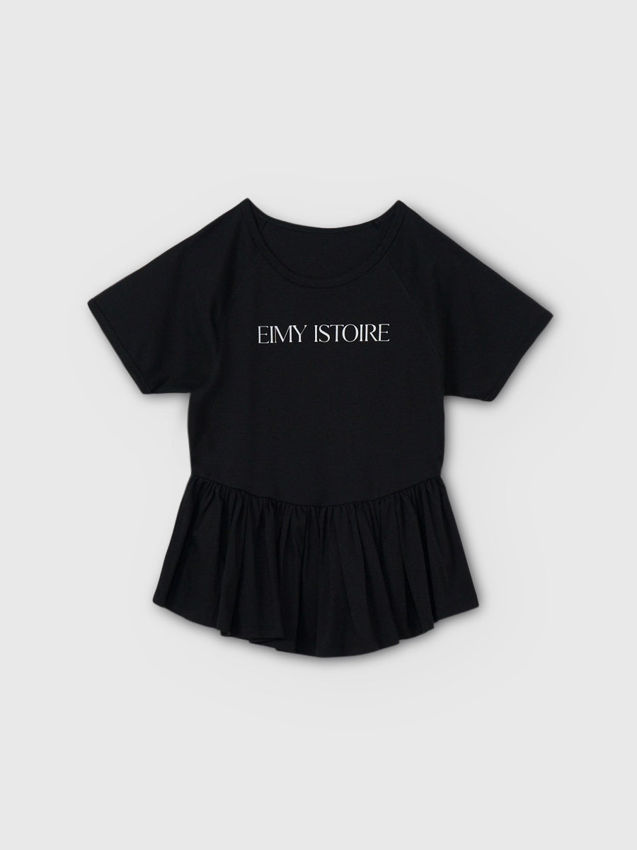 バリエプリントぺプラムTシャツ