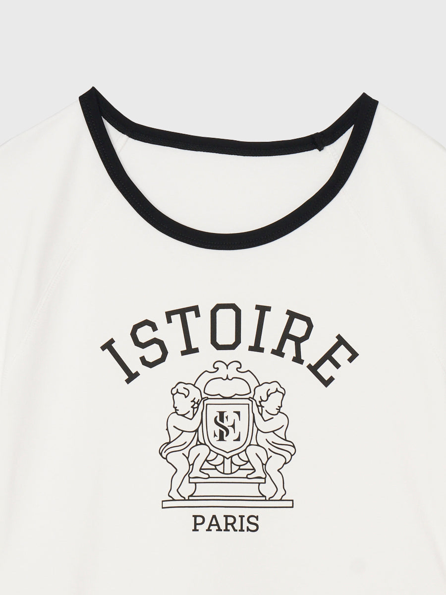 バリエプリントぺプラムTシャツ