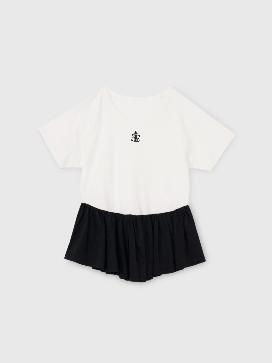 バリエプリントぺプラムTシャツ