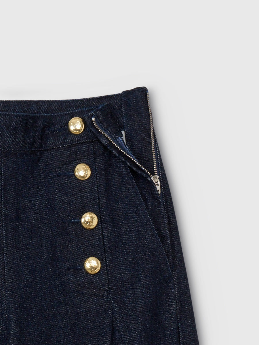 ハイウエストマリンデニムワイドパンツ