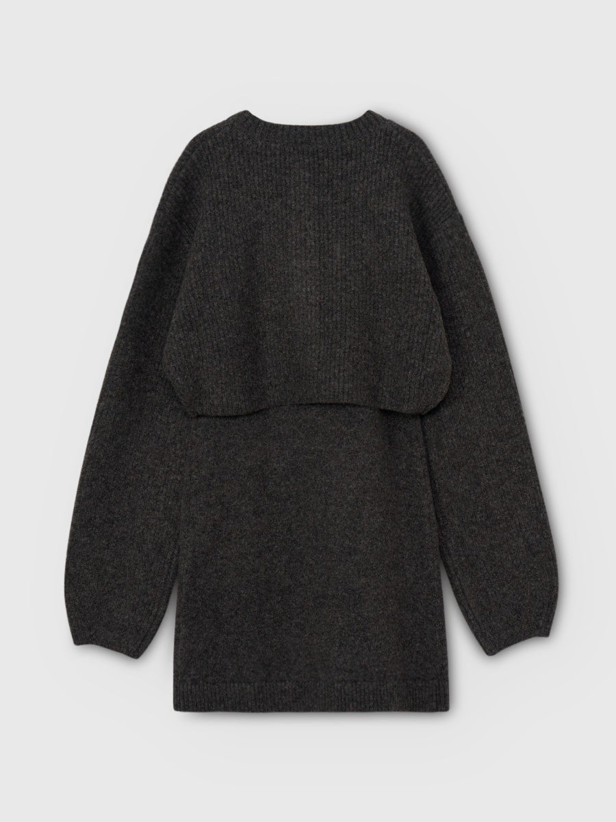 ロゴボタンニットセットワンピース