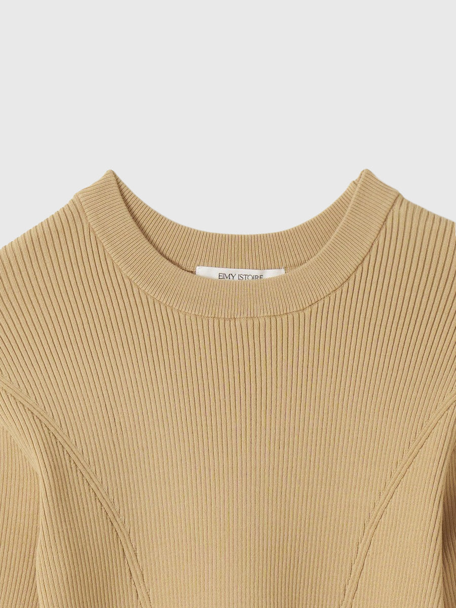 レーストリムリブニットトップス