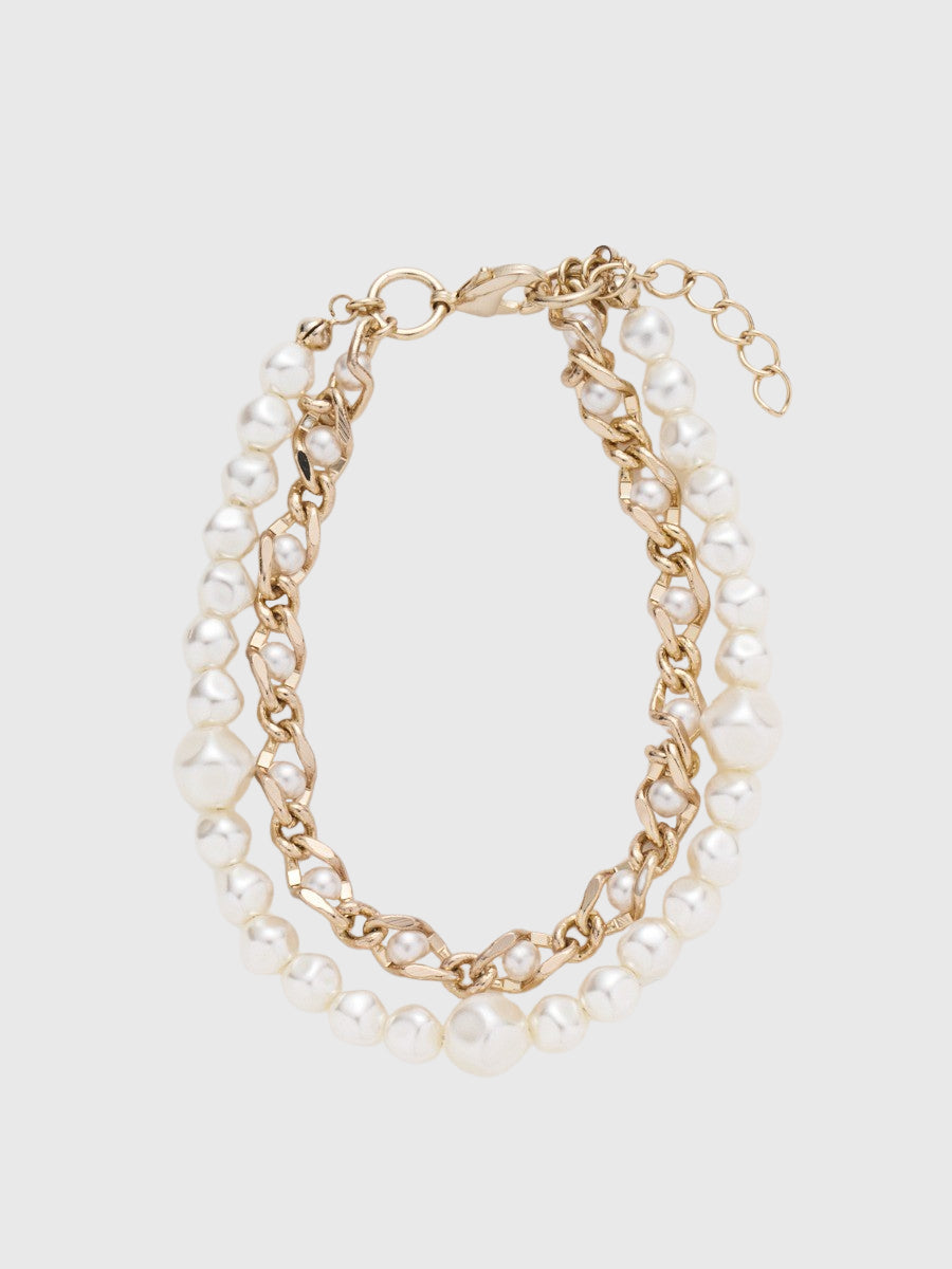 メタルコンビパールブレスレット