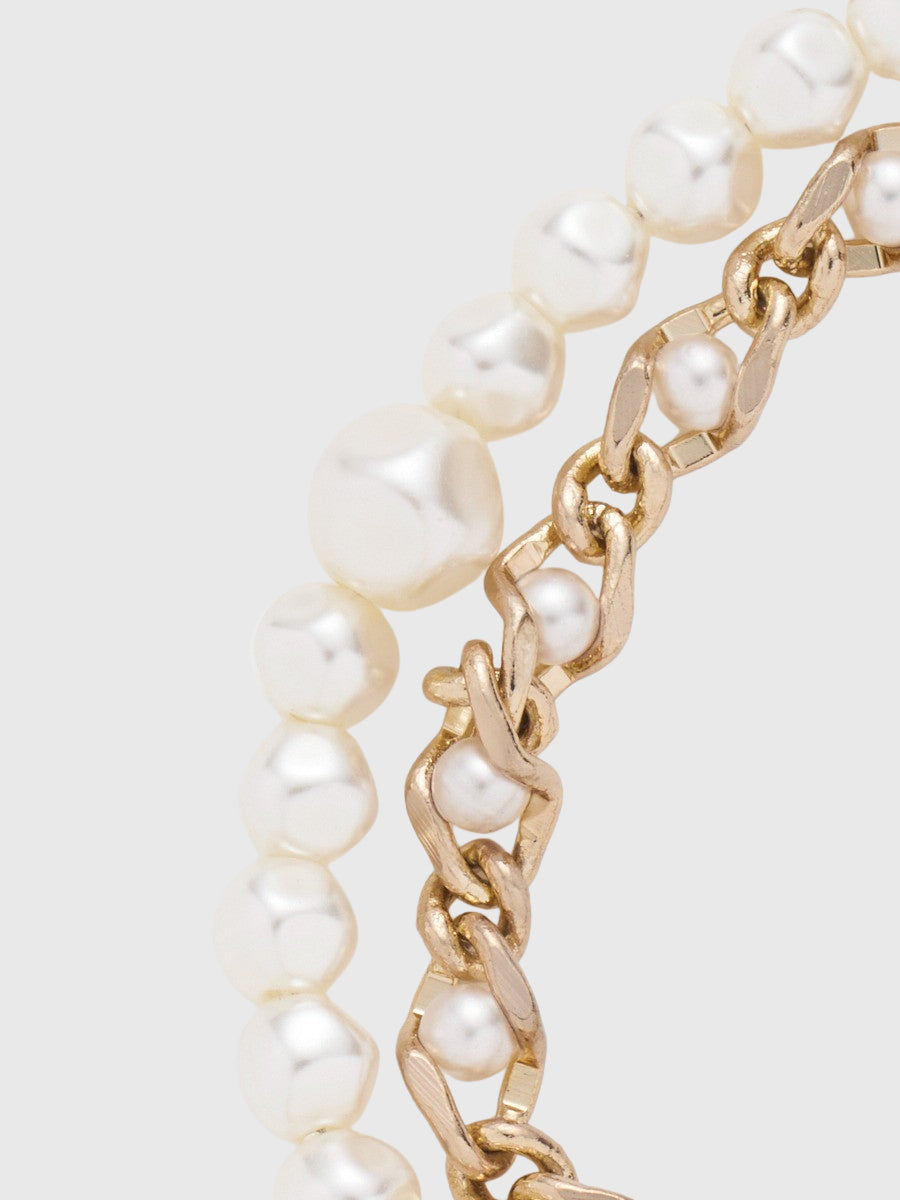 メタルコンビパールブレスレット