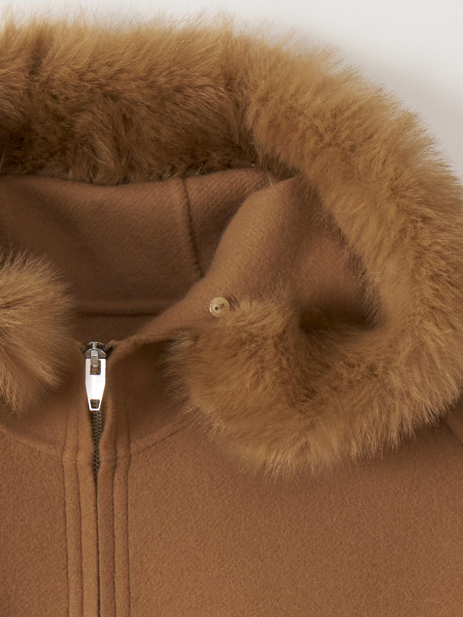 ファーポケットマントコート