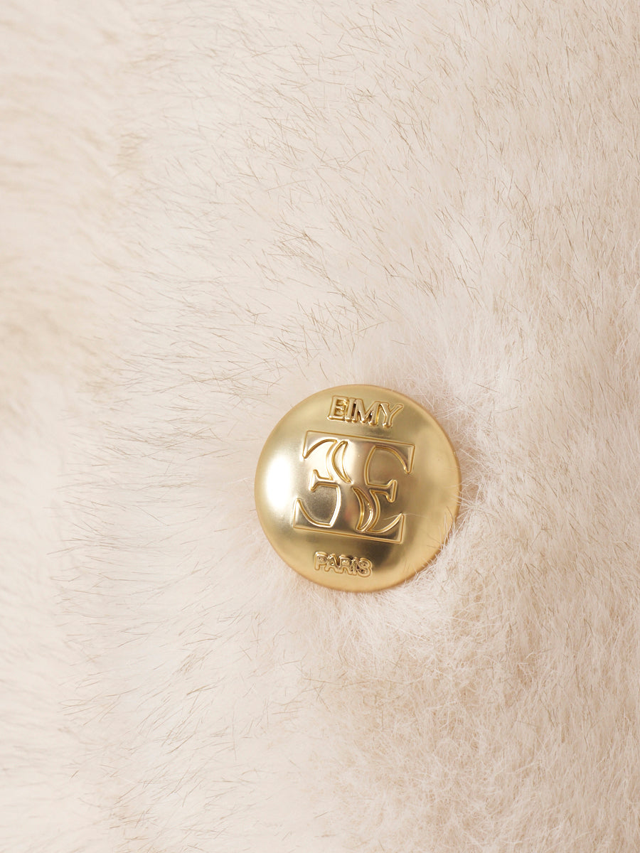 ゴールドボタンフェイクファージャケット