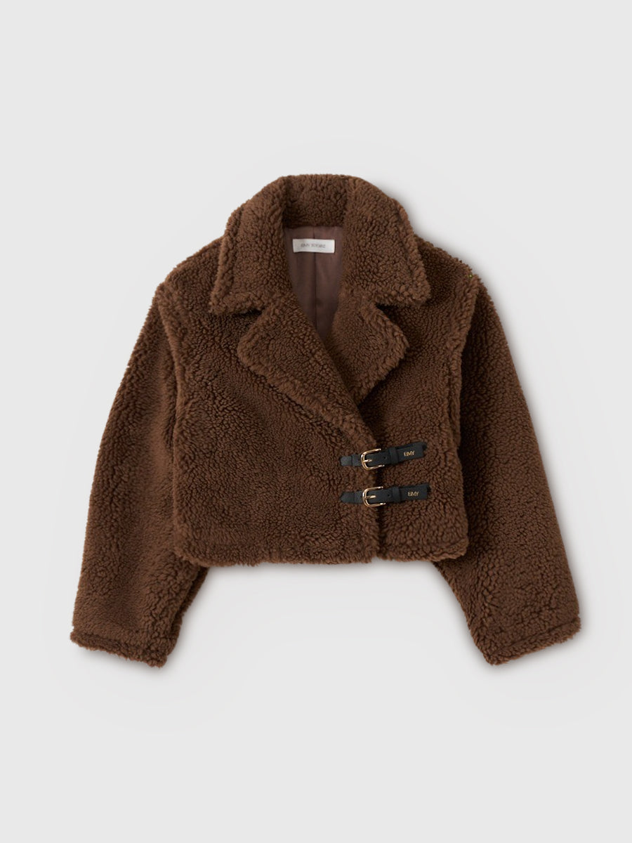 極美品✨ 24aw ハーリップトゥ ウールショートコート 腰ベルト アウター ベルトディテールボアショートコート