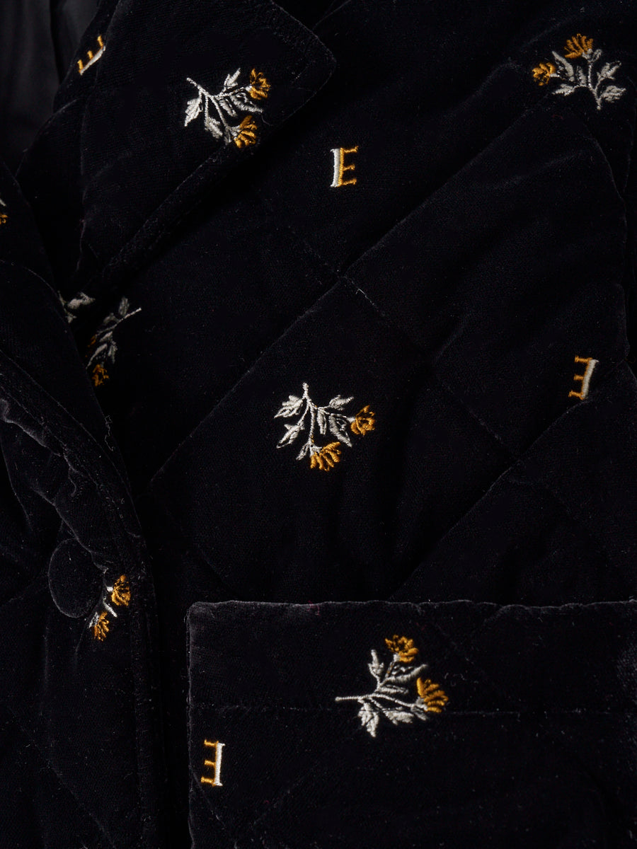 フワラーモチーフベルベットキルティングジャケット