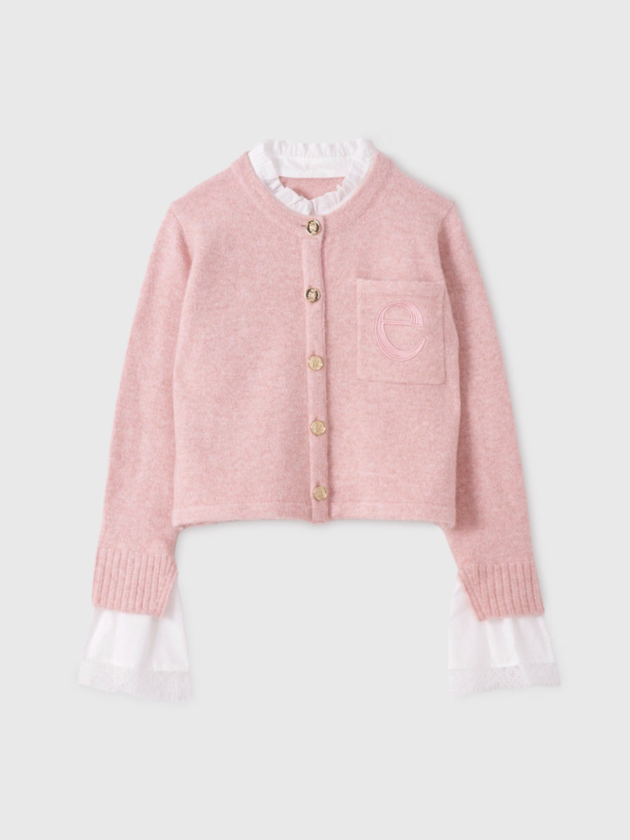 Attachedcollrモヘアカーディガン