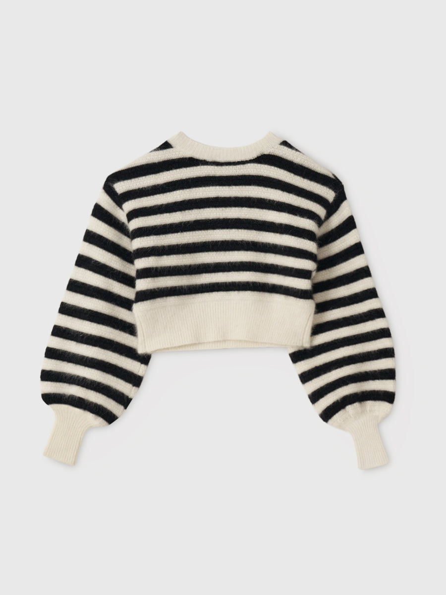 ロゴクロップドニットトップス