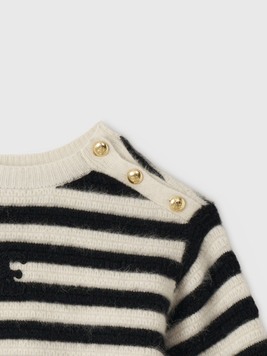 ロゴクロップドニットトップス