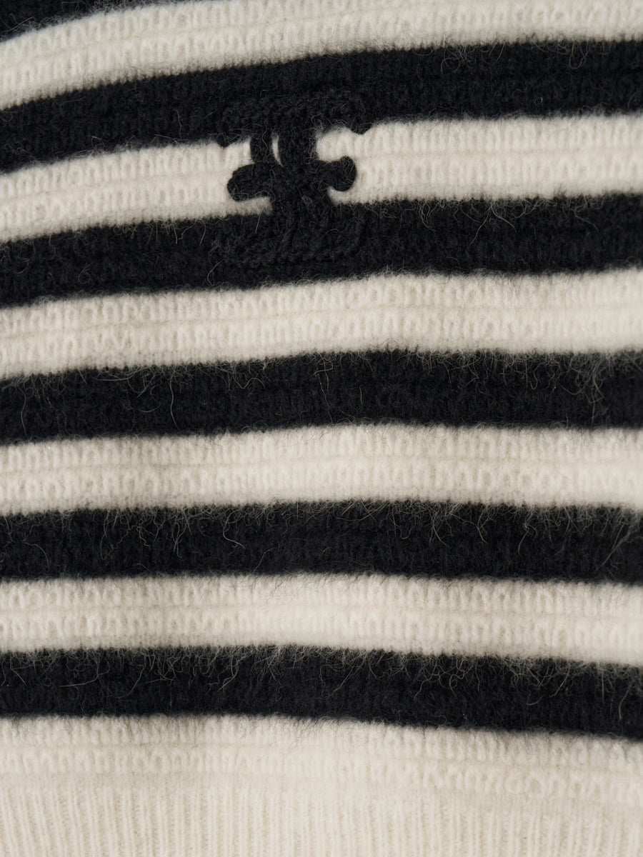 ロゴクロップドニットトップス