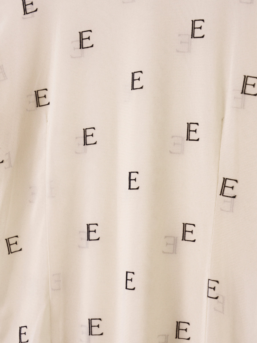 モノグラムカットアウトチュールトップス