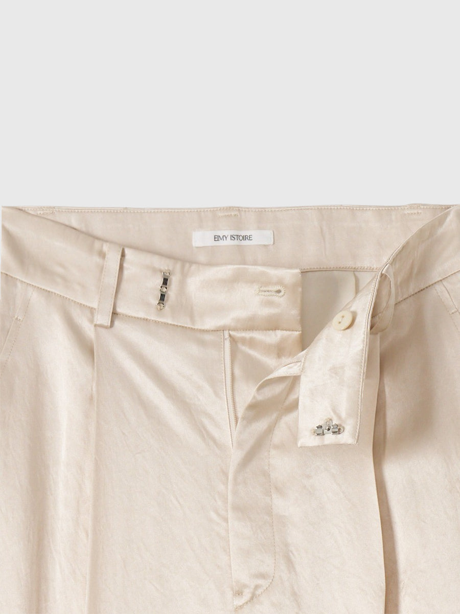 サテンタックパンツ