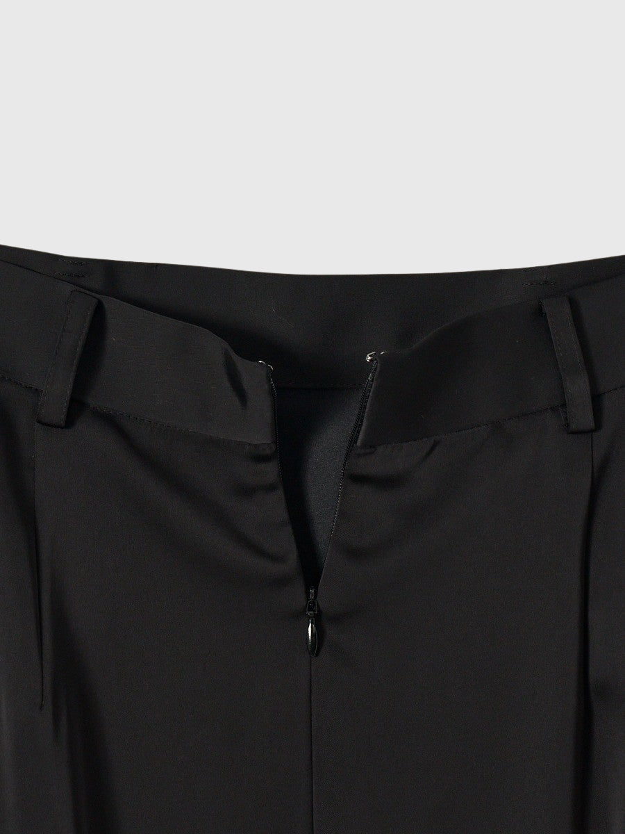 フェザートリムサテンストレートスカート