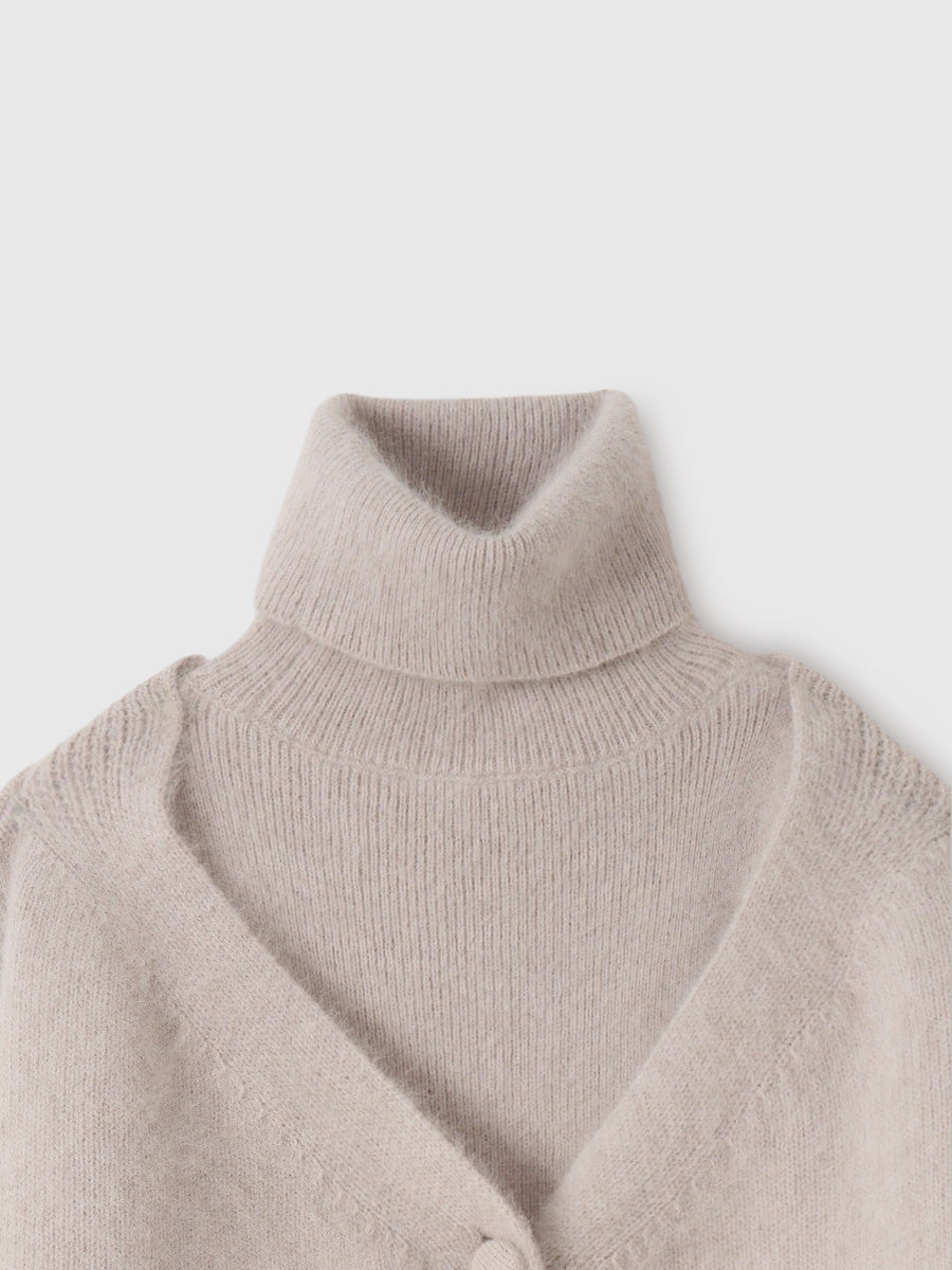 オフショルニットカーデセットワンピ