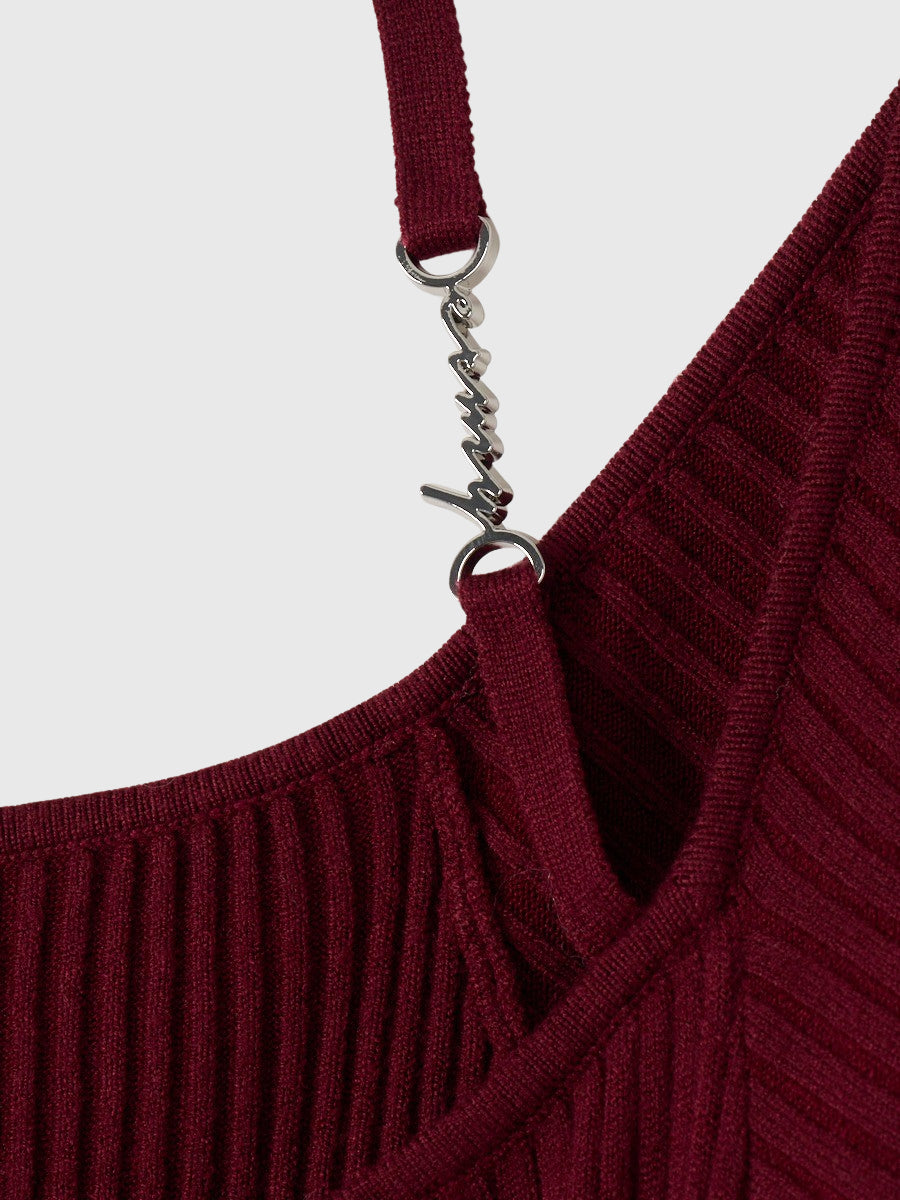 フロントロゴリブニットワンピース