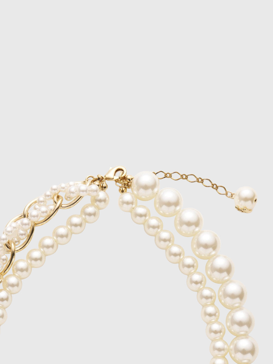 チェーンミックスパールネックレス