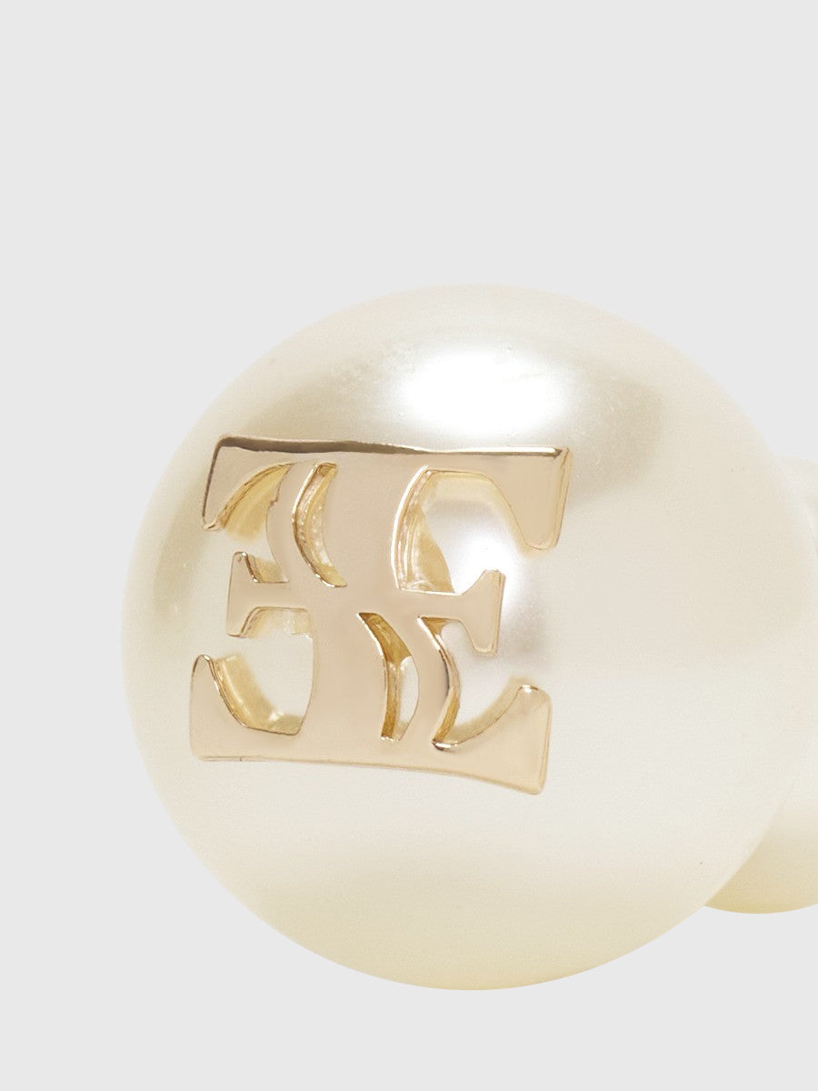 ロゴチャームパールピアス