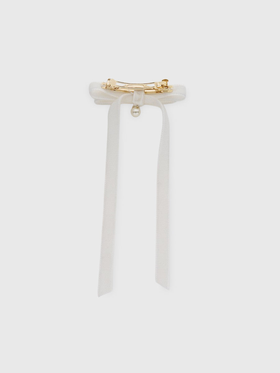 ベロアリボンチャームバレッタ