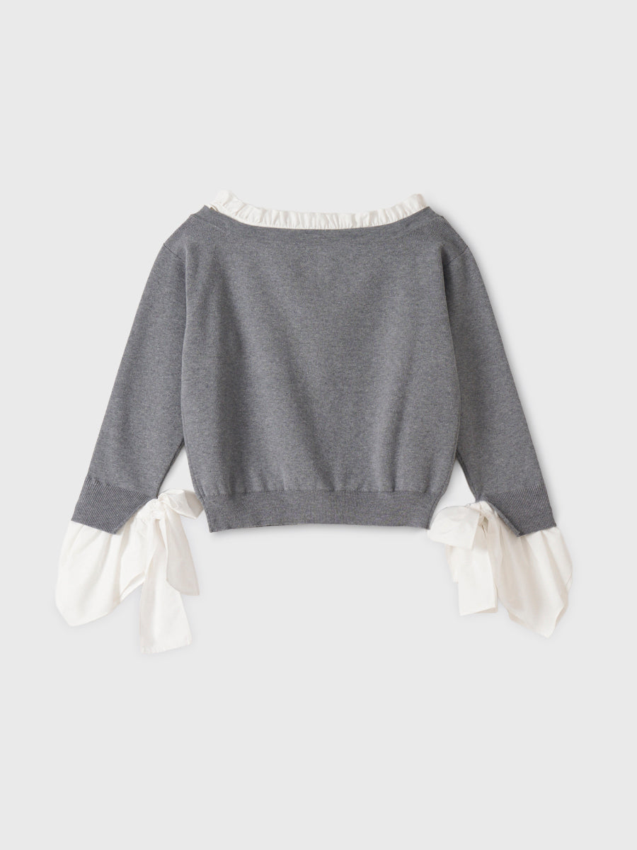 【PRE ORDER】シャツドッキングニットカーディガン