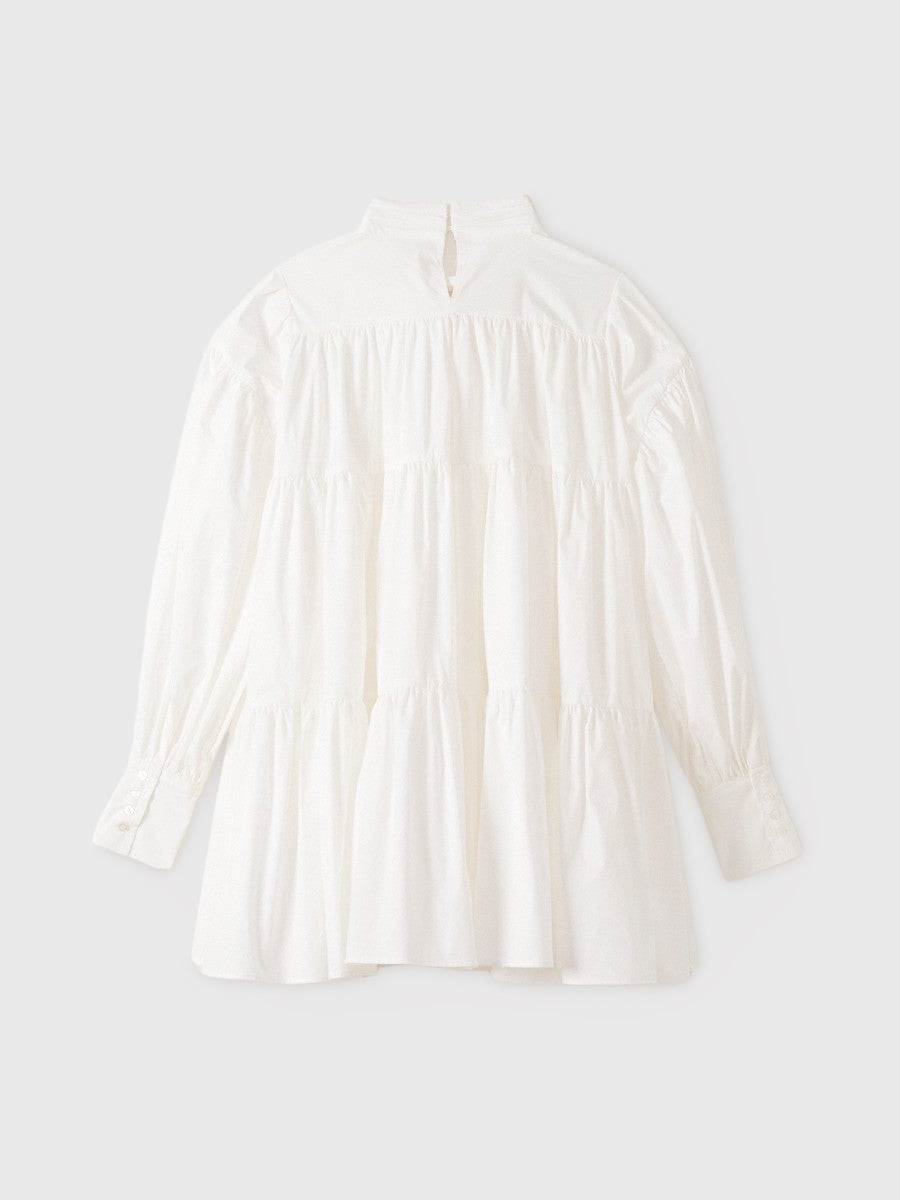 ボウタイシャツフレアワンピース