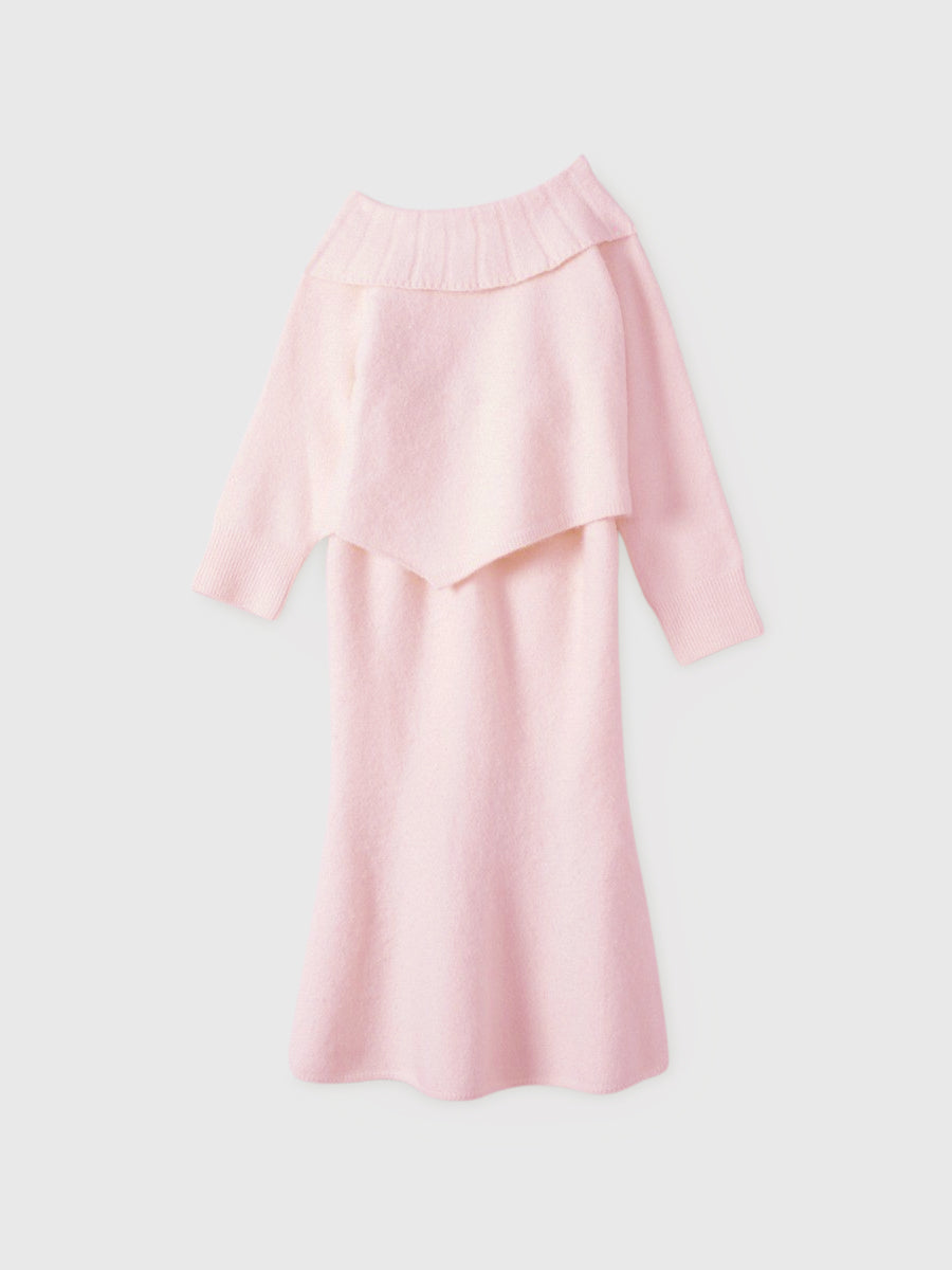 ワンショルトップスマーメイドスカートニットセット