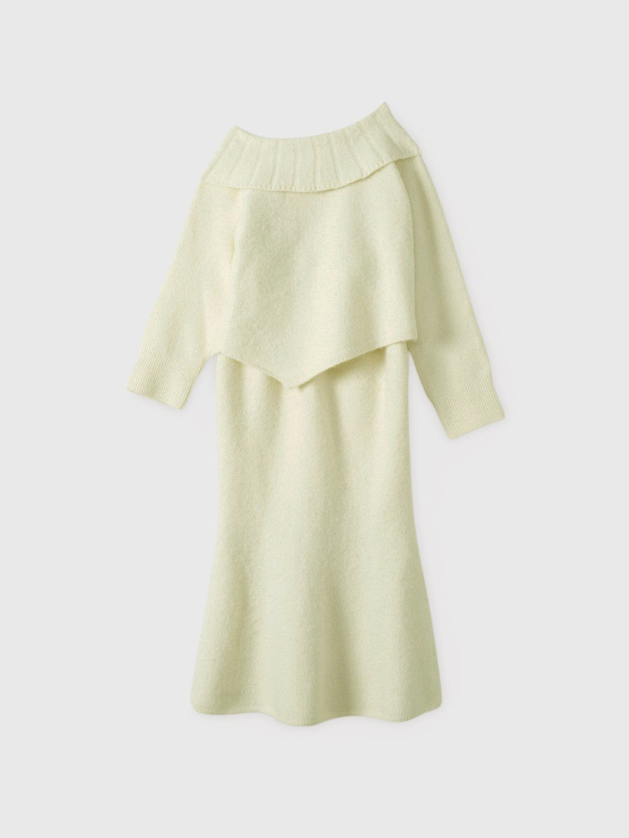 ワンショルトップスマーメイドスカートニットセット