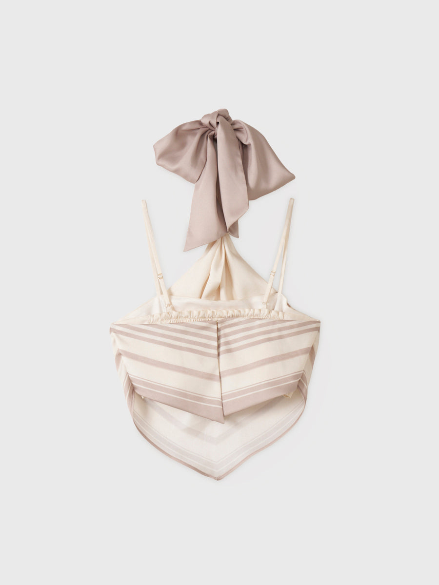 スカーフパターンホルターネックトップス