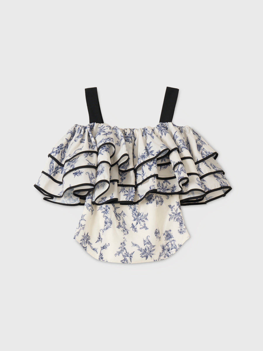 OFF SHOULDER JOUY FRILL TOPS