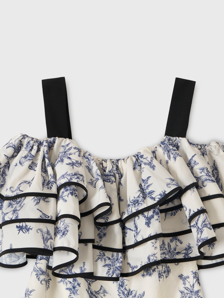 OFF SHOULDER JOUY FRILL TOPS