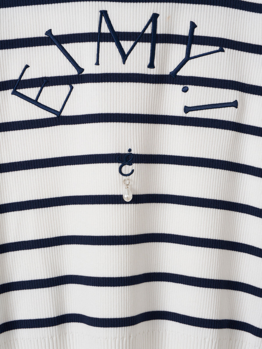 EIMYロゴボーダーニットプルオーバー