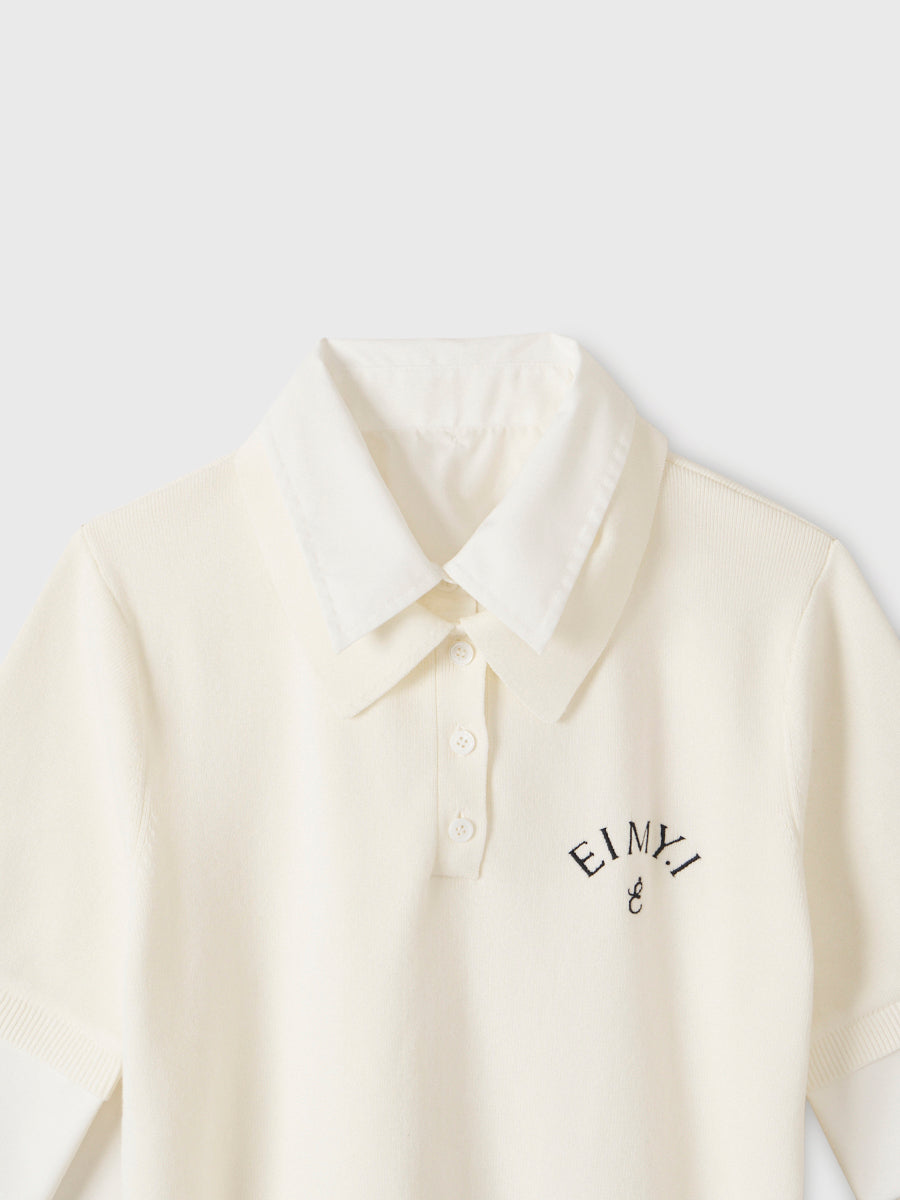 Seimy istoire ESmonogramハーフスリーブプルオーバー EIMYロゴハーフスリーブニット