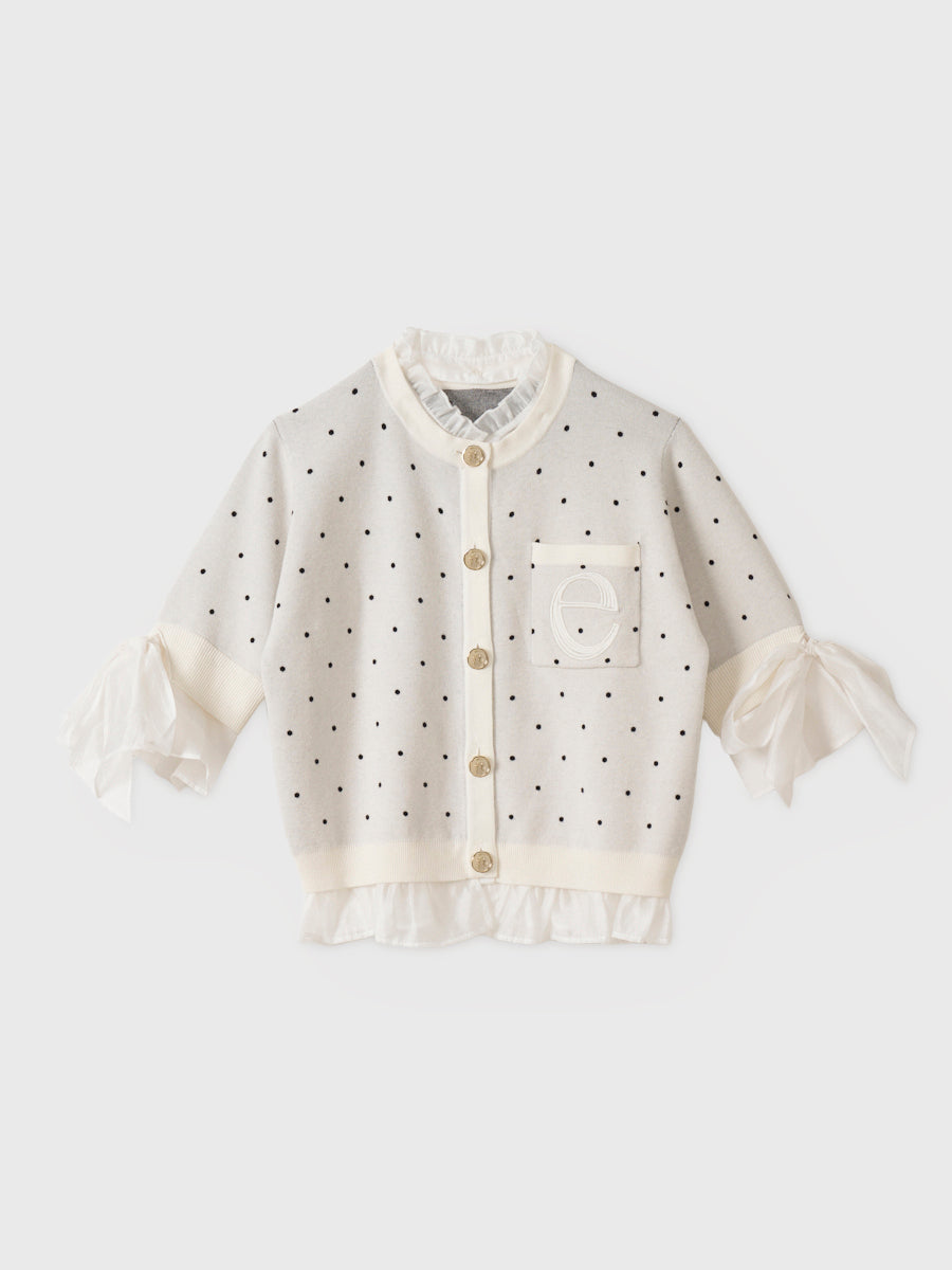DOT Attachedcollar ハーフスリーブカーディガン