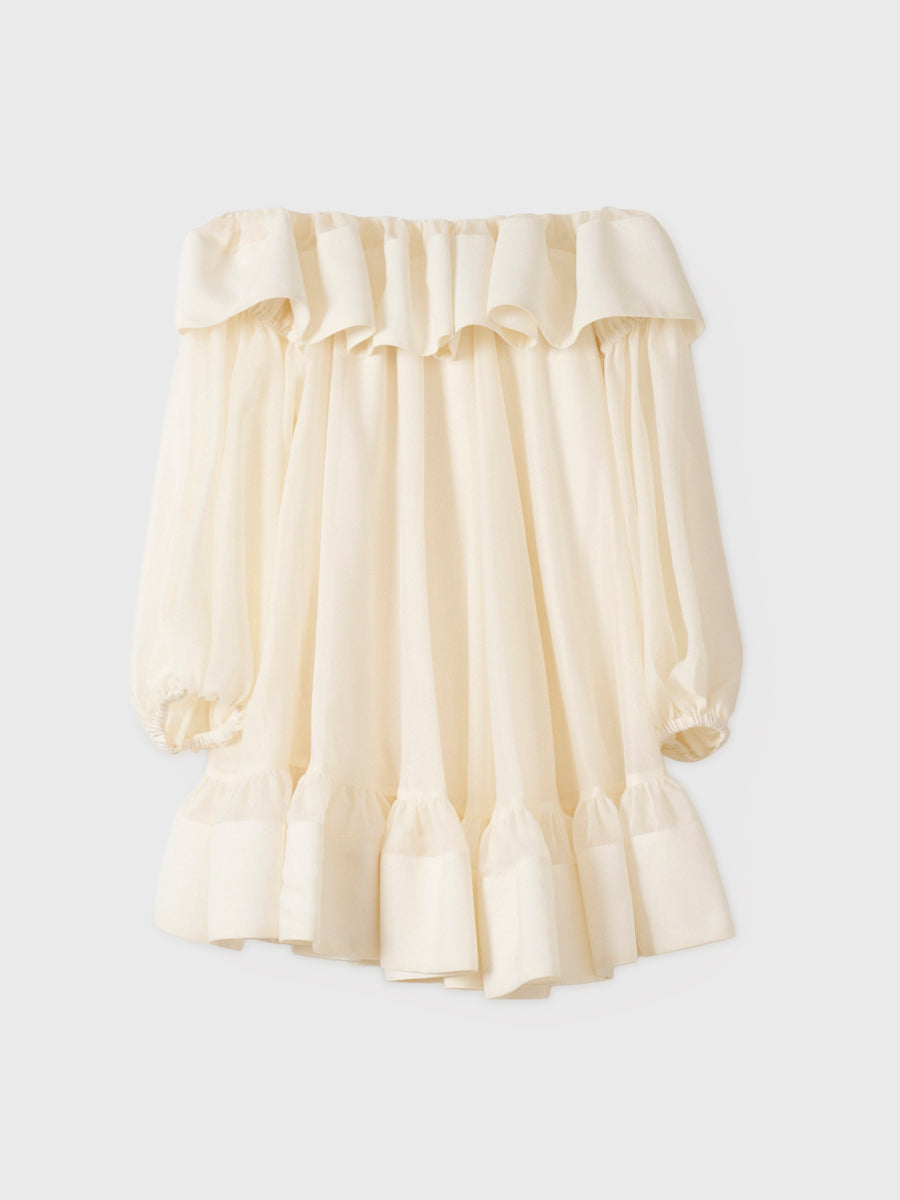 シアーオフショルミニワンピース