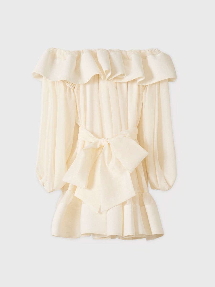 シアーオフショルミニワンピース