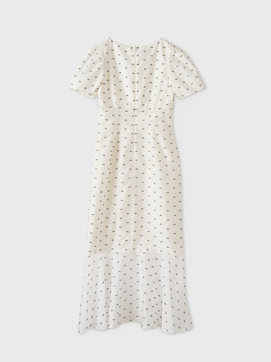 CAMILLE DOT JACQUARD DRESS
