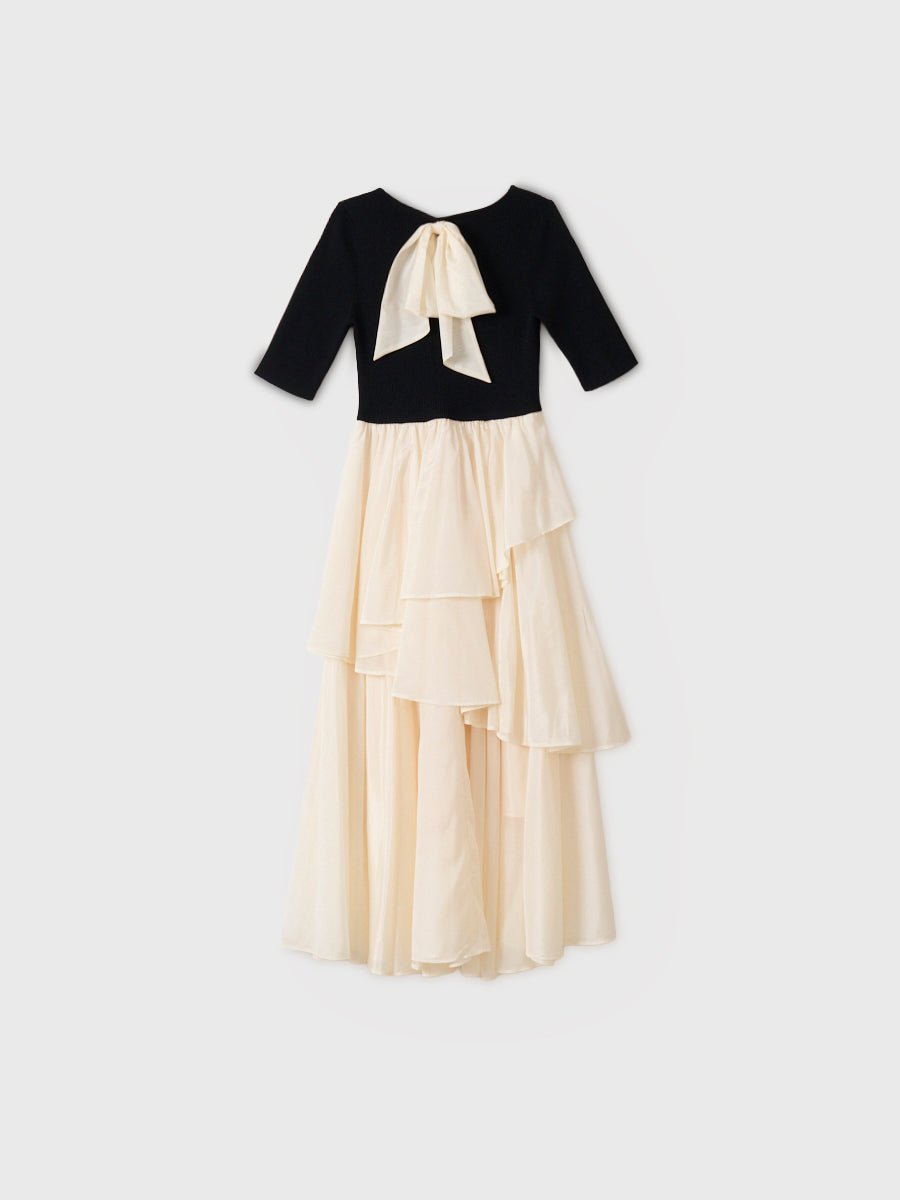 ニットドッキングラッフルワンピース