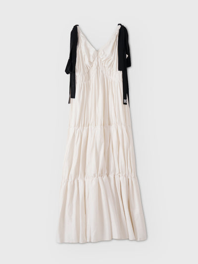 RIBBON SHOULDER CUT DRESS