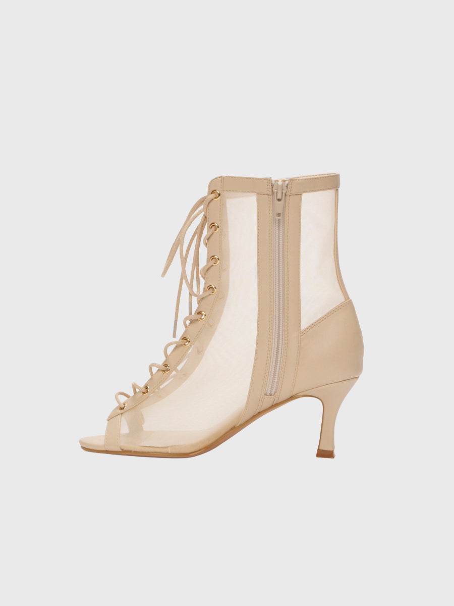 シアーレースアップショートブーツ