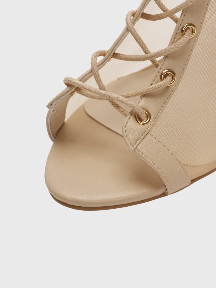 シアーレースアップショートブーツ