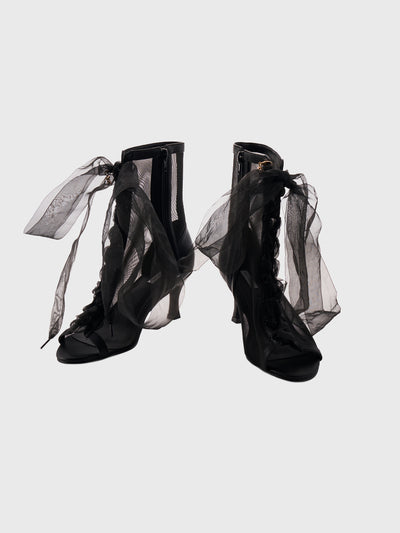 シアーレースアップショートブーツ