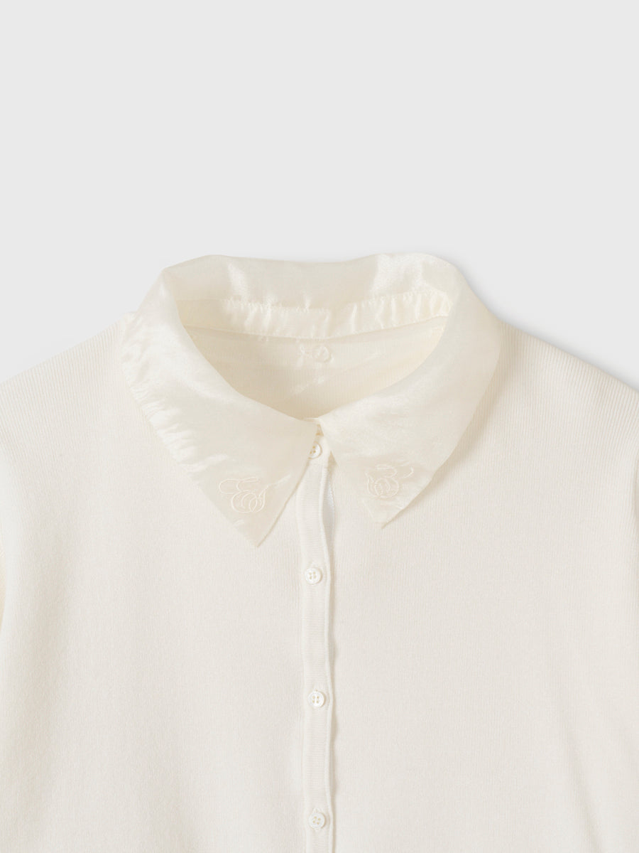 SIGN COLLAR CARDIGAN