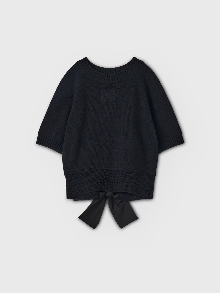 最新作eimy istoire☆新品sleeve ribbon knit top EIMY RIBBON KNIT