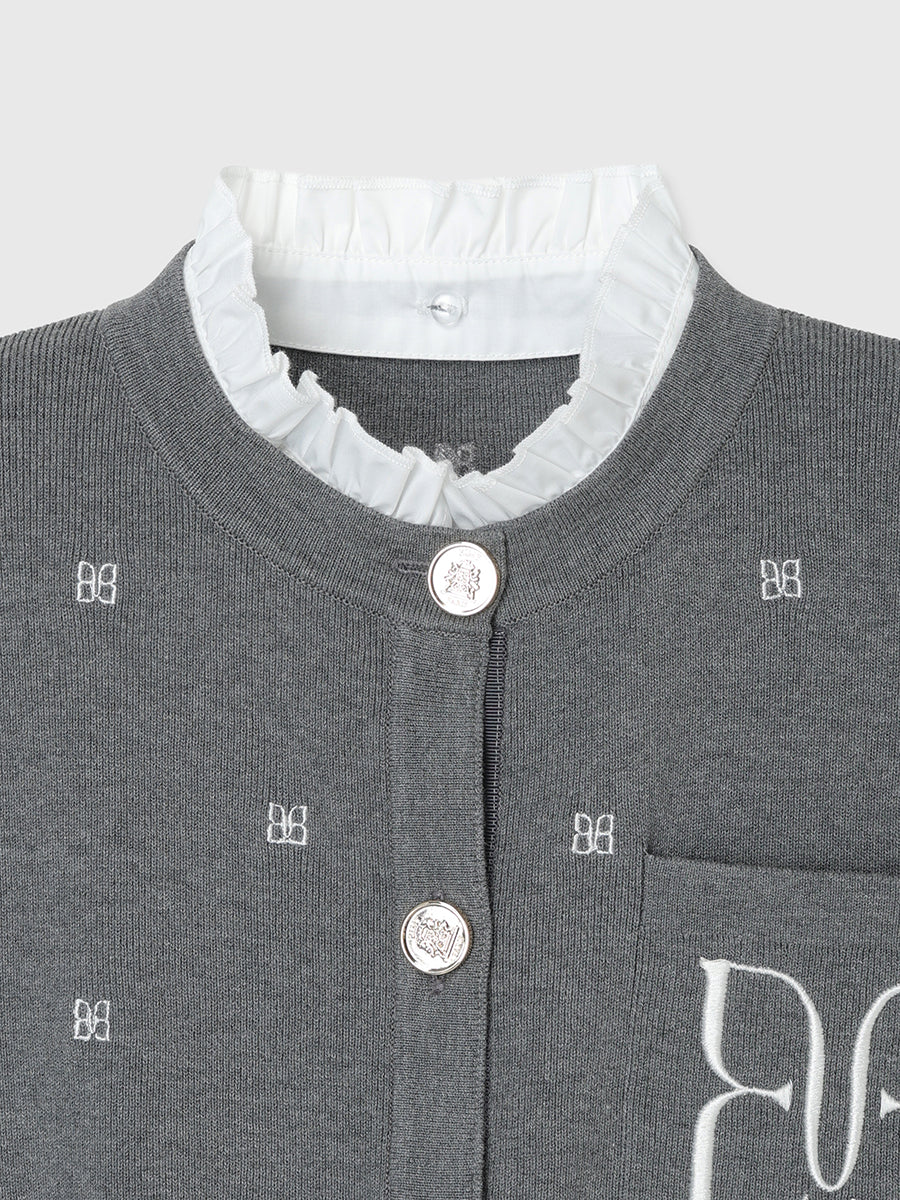 PAPILLON EMBROIDERY ATTACHED CARDIGAN
