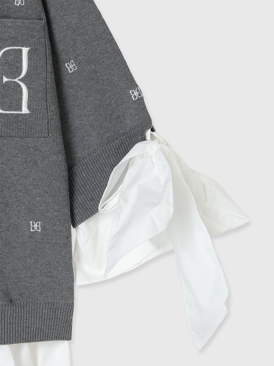 26SSver.】PAPILLON EMBROIDERY ATTACHED CARDIGAN